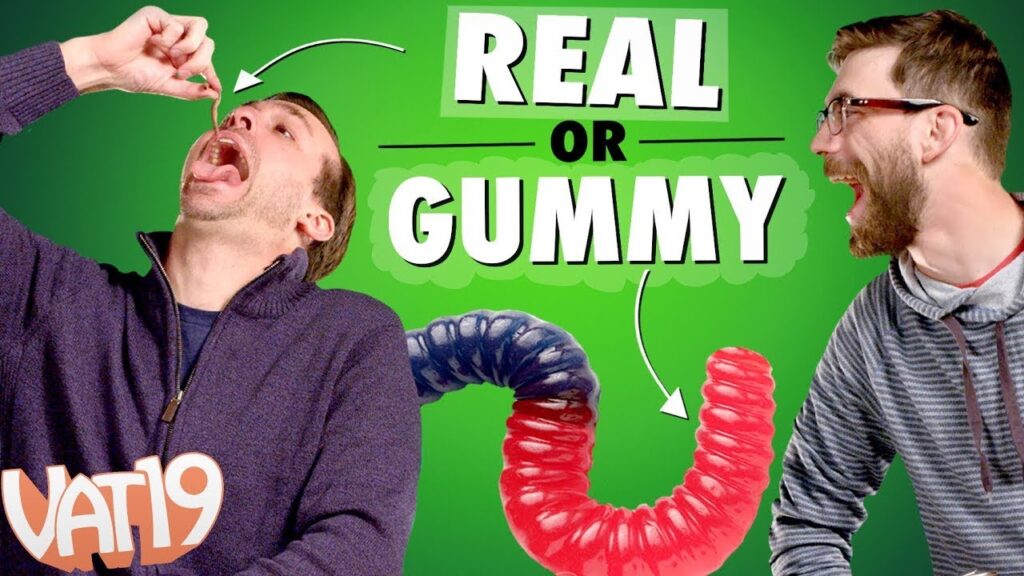 We Ate Worms, Brains, and Hair! | Gummy VS Real Challenge #1